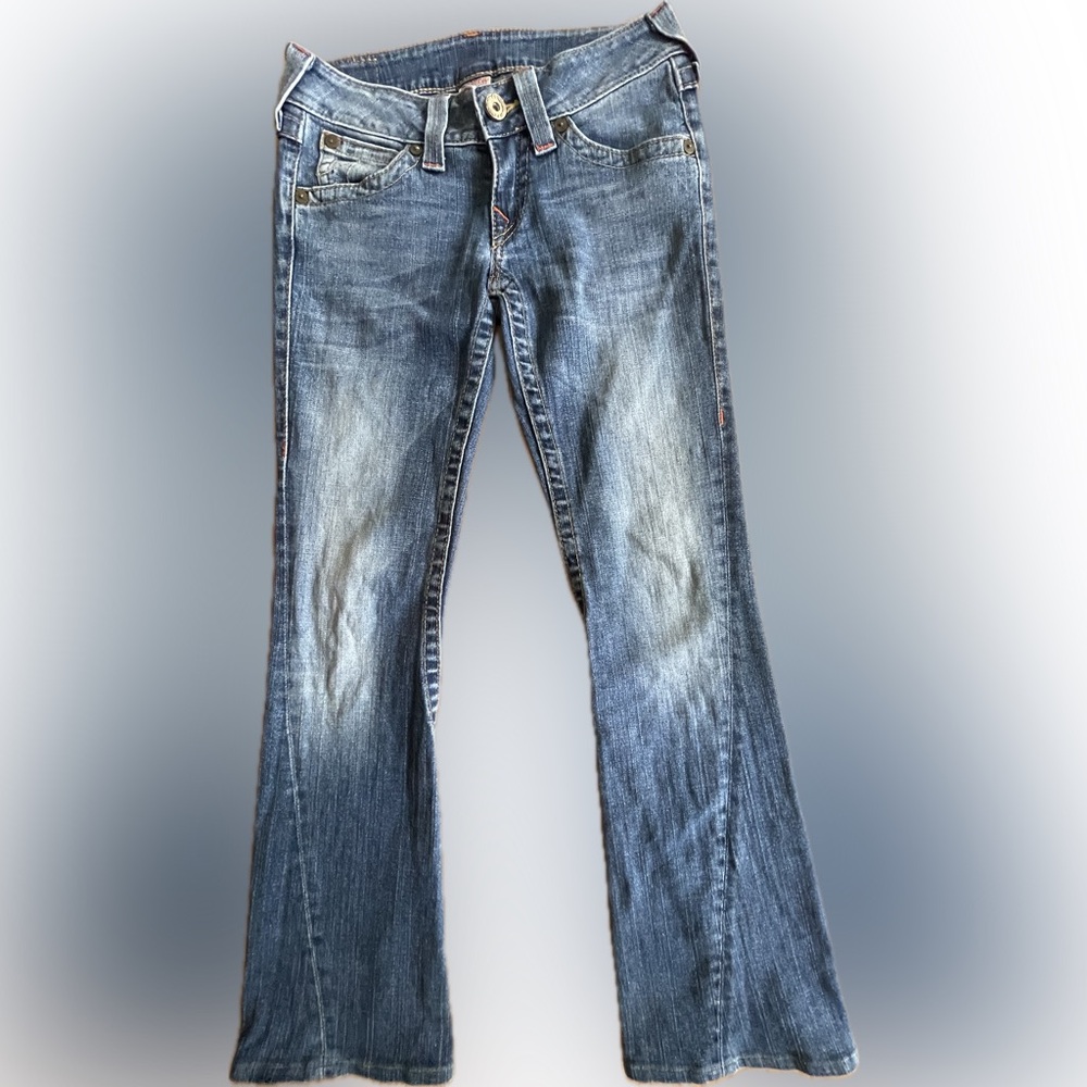 True Religion Womens Medium Wash Flare Jeans "RN112790" "CA30427" Size 27
